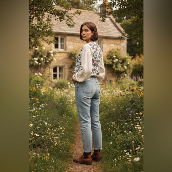 Vintage gap cottagecore floral vest xxs 0 a35 - Picture 9 of 9